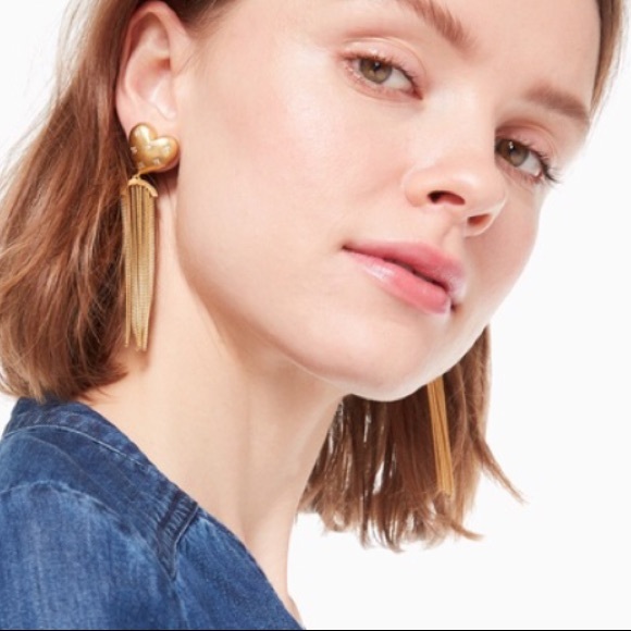 Kate Spade My Precious Heart Fringe Earrings NEW - Picture 6 of 9